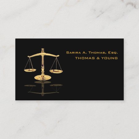 Faux Gold Scale/attorney/diy Backgrouond Business Card