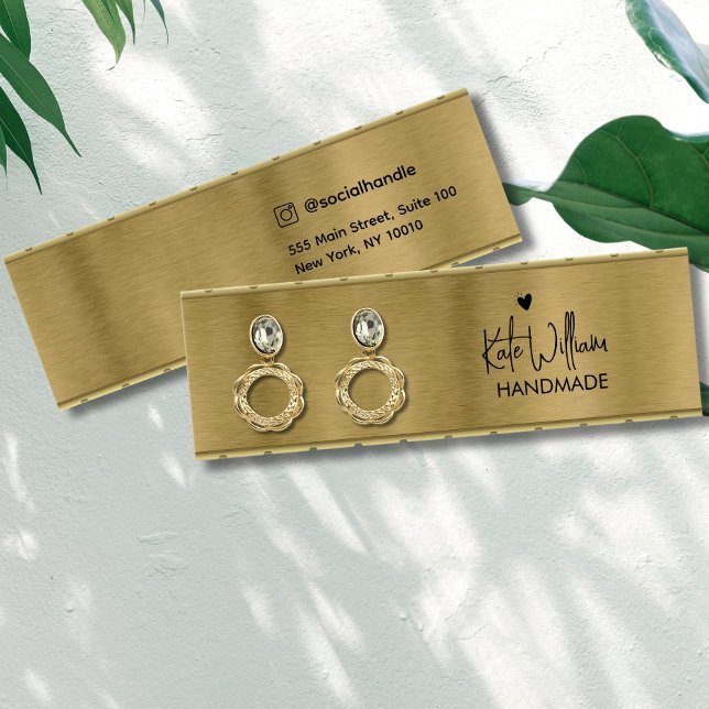 Faux gold Script Stud Earring Jewelry Display Card (Creator Uploaded)