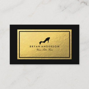 Faux Gold Scuba Diver Business Card