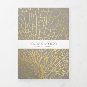 Faux Gold Sea Fan Pattern Interior Design Brochure