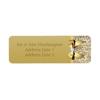 Faux Gold Sequins Gold Bow And Diamond Label by GroovyGraphics at Zazzle
