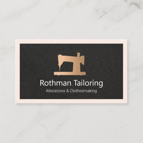Faux Gold Sewing Machine Seamstress Calling Card