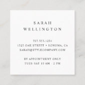 Faux Gold Sewing Machine | Seamstress or Tailor Square Business Card (Back)