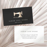 Faux Gold Sewing Machine | Seamstress Tailor Business Card