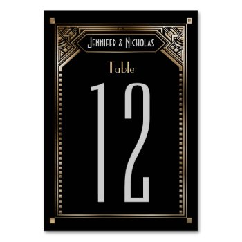 Faux Gold Shaded Gatsby Art Deco Table Number by Truly_Uniquely at Zazzle