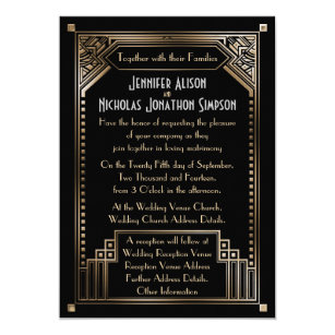 Art Deco Wedding Invitations Zazzle