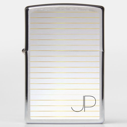Faux Gold Silver Monogrammed Template Elegant Zippo Lighter