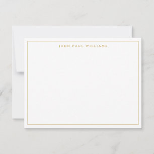Faux Gold Simple Modern Professional Thin Border Note Card