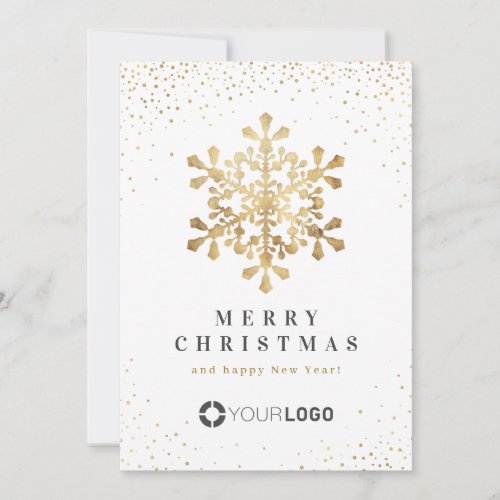 Faux Gold Snowflake Business Christmas cards