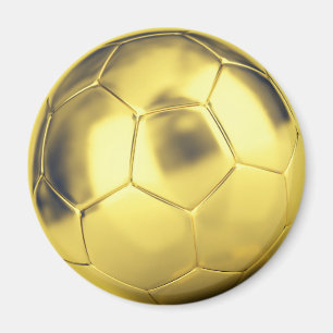 Faux Gold Soccer Ball Magnet