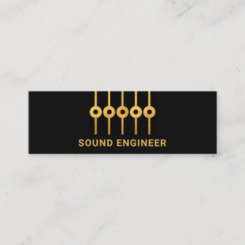 Faux Gold Sound Equalizer Panel Audio Mini Business Card