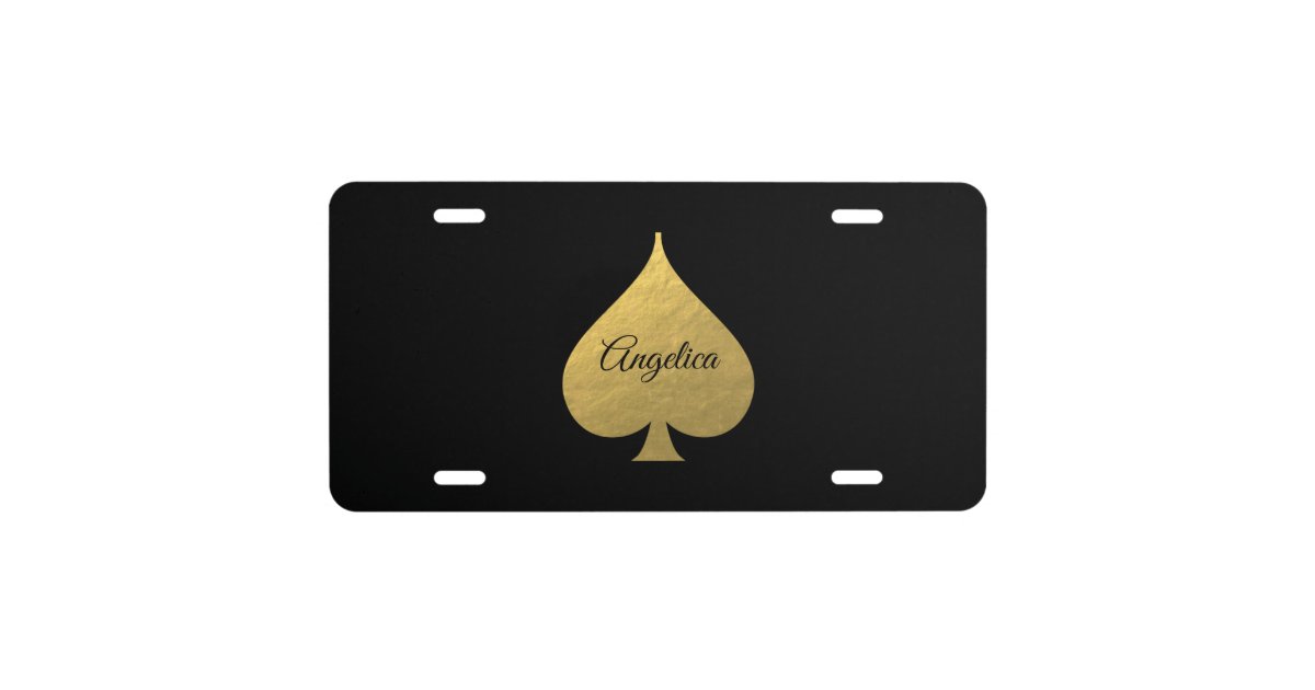 Faux Gold Spade Symbol Plate | Zazzle