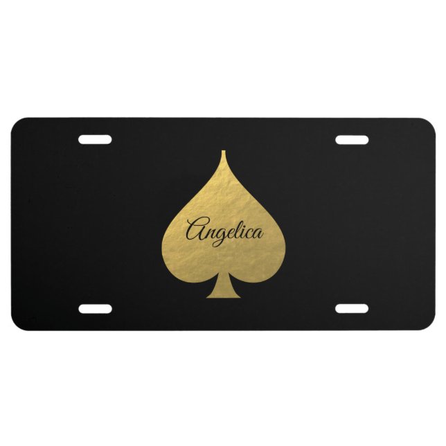 Faux Gold Spade Symbol Plate (Front)