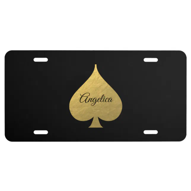 Faux Gold Spade Symbol Plate | Zazzle