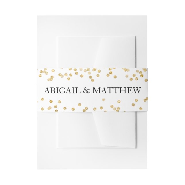 Faux Gold Sparkle Confetti Wedding In | Belly Band (Front Example)