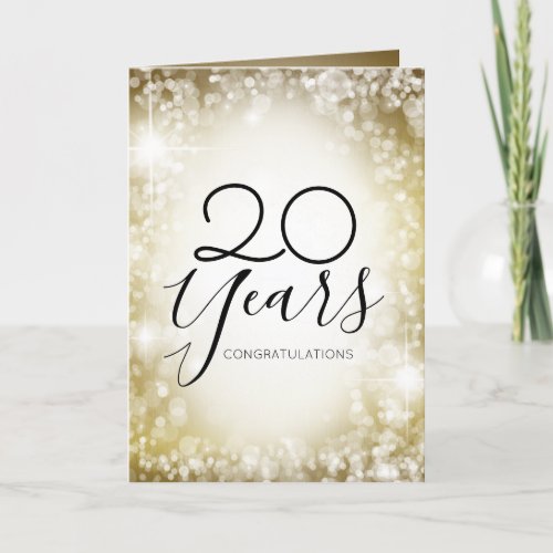 Faux gold sparkle universal employee anniversary card