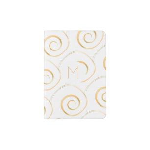 (Faux Gold) Spiral Monogram   Passport Holder