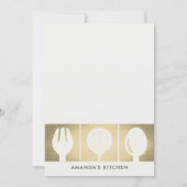 FAUX GOLD SPOON FORK COOKERY CLASS INVITE TEMPLATE (Back)