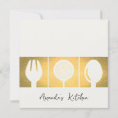 FAUX GOLD SPOON FORK COOKING CLASS INVITE TEMPLATE (Back)