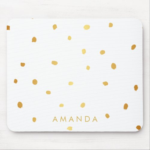 Faux GOLD SPOT DOTS  PERSONALIZE ADD YOUR NAME Mouse Pad
