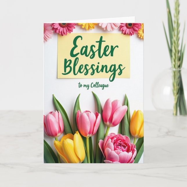 Faux Gold Spring Greetings Card (Front)