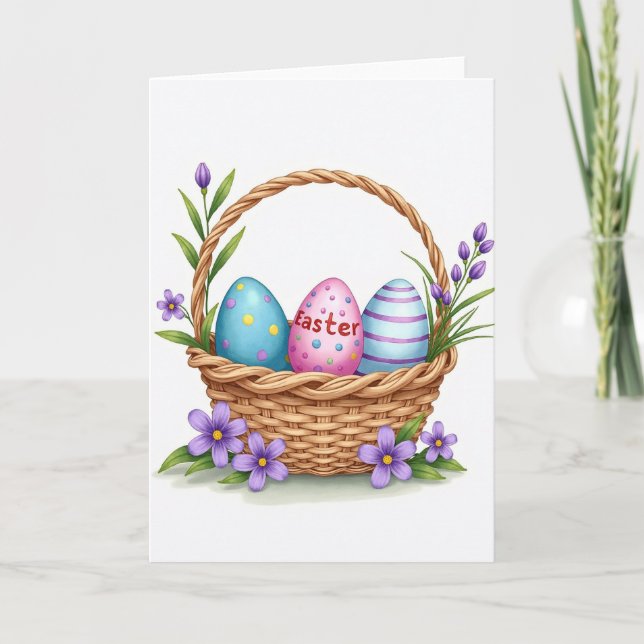 Faux Gold Spring Ovoids Card (Front)