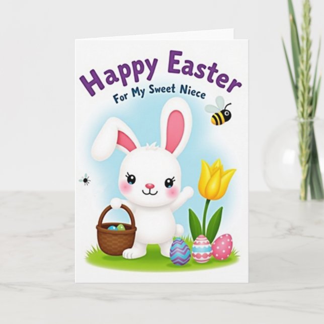 Faux Gold Springtime Holiday Card (Front)