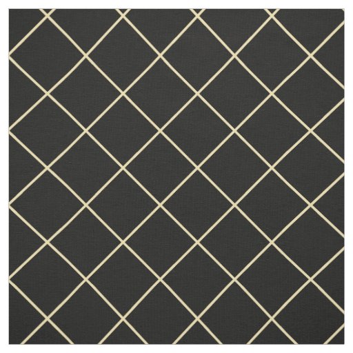 Faux Gold Squares Black Checkered Modern Geometric Fabric