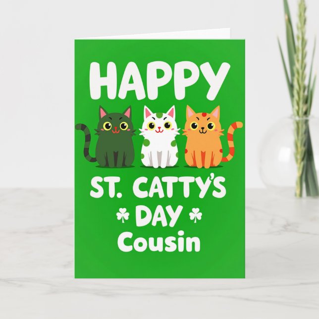Faux Gold St Cattys Day Card (Front)