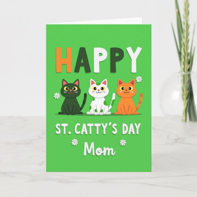 Faux Gold St Cattys Day Mom Card (Front)