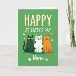 Faux Gold St Cattys Day Nana Card