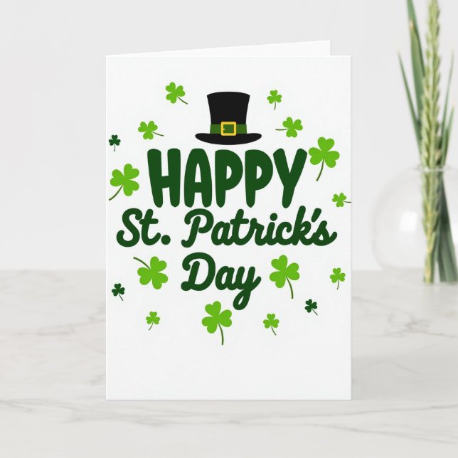 Faux Gold St Patricks Day Card (Front)