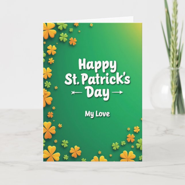 Faux Gold St Patricks Day Love Card (Front)