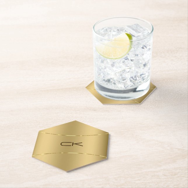 Faux gold Stainless Steel Look Paper Coaster (Insitu)