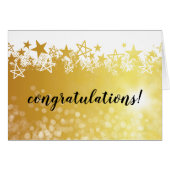 Faux gold stars employee congratulations card (Front Horizontal)