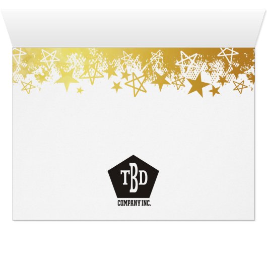 Faux gold stars employee congratulations card (Inside Horizontal (Bottom))