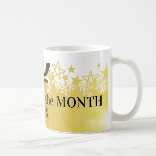 Faux gold stars employee of the month award mug