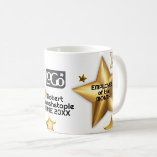 Faux gold stars employee of the month coffee mug