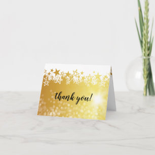 Faux gold stars employee thank you card