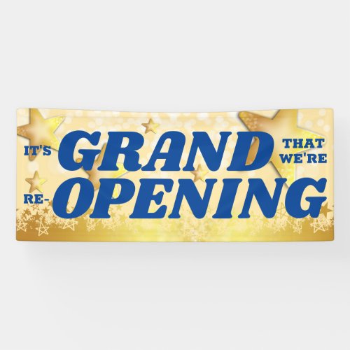 Faux gold stars grand re_opening welcome back banner