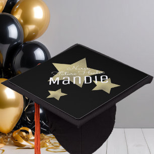 Faux Gold Stars Nurse Healer Graduation Cap Topper