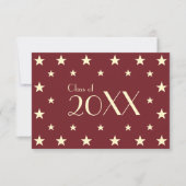 Faux Gold Stars School Graduation Party Invitation (Front)