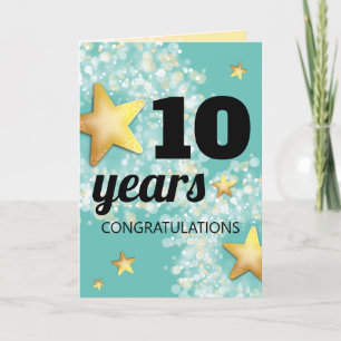 Faux gold stars universal employee anniversary card