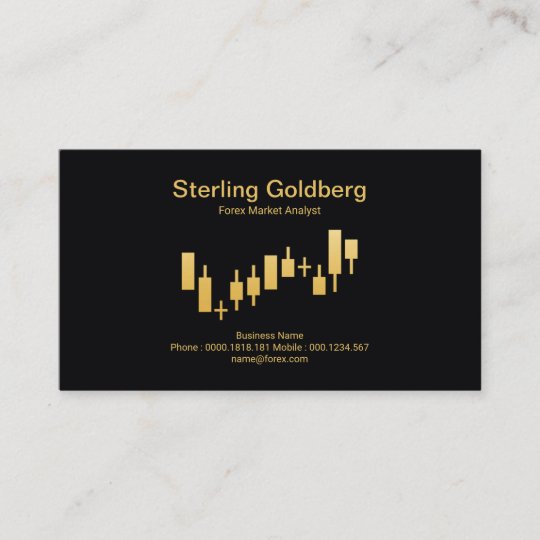 Faux Gold Stock Exchange Graph Forex Dealer Business Card - 