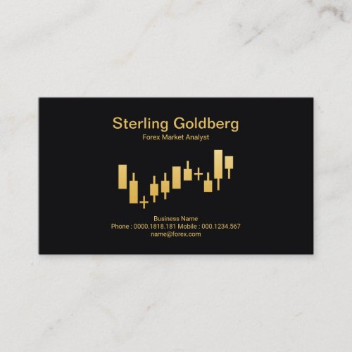 Faux Gold Stock Exchange Graph Forex Dealer Business Card