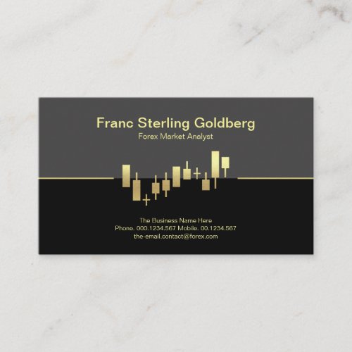 Faux Gold Stock Exchange Graph Gold Trading Business Card