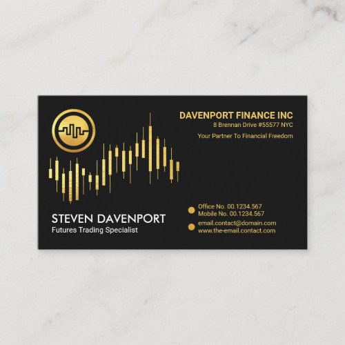 Faux Gold Stock Graph Futures Trading Business Card
