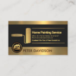 Faux Gold Stripes Roller Paint Brush Painter Business Card at Zazzle