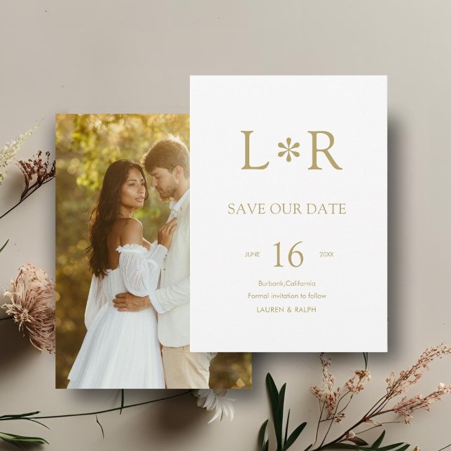 Faux Gold | Stylish Modern Save the Date Invitation (Creator Uploaded)