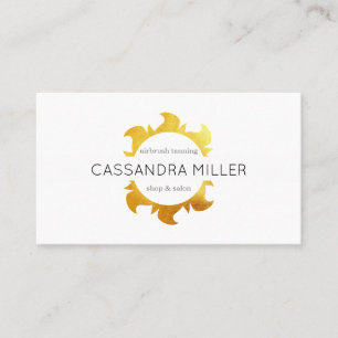 Faux gold sun business card